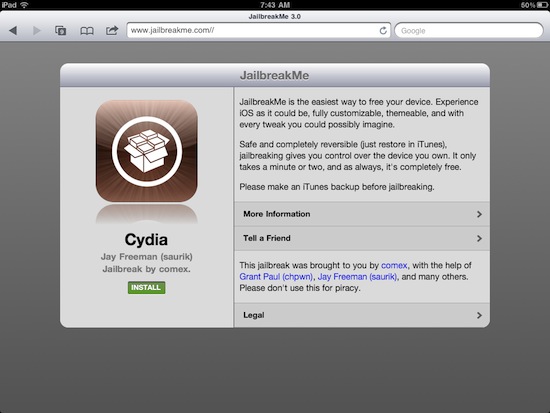 Jailbreakme 3.0 llega para iPad 2